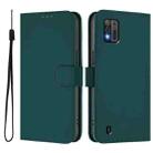 For ZTE Blade A52 Lite Skin Feel Solid Color Leather Phone Case with Lanyard(Dark Green) - 2