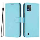 For ZTE Blade A52 Lite Skin Feel Solid Color Leather Phone Case with Lanyard(Sky Blue) - 2