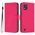 For ZTE Blade A52 Lite Skin Feel Solid Color Leather Phone Case with Lanyard(Rose Red) - 2