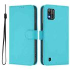 For ZTE Blade A52 Lite Skin Feel Solid Color Leather Phone Case with Lanyard(Lake Blue) - 2