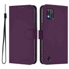 For ZTE Blade A52 Lite Skin Feel Solid Color Leather Phone Case with Lanyard(Violet) - 2