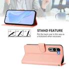 For Fujitsu Arrows We2 Plus / F-51E-51E Skin Feel Solid Color Leather Phone Case with Lanyard(Pink) - 3