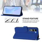 For Fujitsu Arrows We2 Plus / F-51E-51E Skin Feel Solid Color Leather Phone Case with Lanyard(Dark Blue) - 3