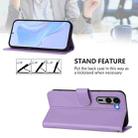 For Fujitsu Arrows We2 Plus / F-51E-51E Skin Feel Solid Color Leather Phone Case with Lanyard(Lavender Purple) - 3