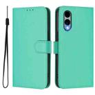 For Fujitsu Arrows We2 / F-52E Skin Feel Solid Color Leather Phone Case with Lanyard(Green) - 2