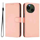 For Sharp Aquos R9/SH-51E Skin Feel Solid Color Leather Phone Case with Lanyard(Pink) - 2