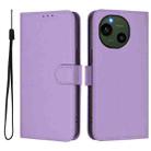 For Sharp Aquos R9/SH-51E Skin Feel Solid Color Leather Phone Case with Lanyard(Lavender Purple) - 2