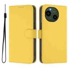 For Sharp Aquos R9/SH-51E Skin Feel Solid Color Leather Phone Case with Lanyard(Lemon Yellow) - 2