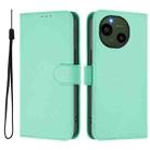 For Sharp Aquos R9/SH-51E Skin Feel Solid Color Leather Phone Case with Lanyard(Mint Green) - 2