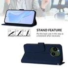 For Sharp Aquos R9/SH-51E Skin Feel Solid Color Leather Phone Case with Lanyard(Navy Blue) - 3