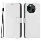 For Sharp Aquos R9/SH-51E Skin Feel Solid Color Leather Phone Case with Lanyard(White) - 2