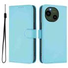 For Sharp Aquos R9/SH-51E Skin Feel Solid Color Leather Phone Case with Lanyard(Sky Blue) - 2