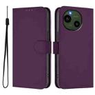 For Sharp Aquos R9/SH-51E Skin Feel Solid Color Leather Phone Case with Lanyard(Violet) - 2