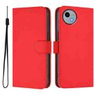 For Sharp Aquos Wish4/SH-52E Skin Feel Solid Color Leather Phone Case with Lanyard(Red) - 2