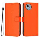 For Sharp Aquos Wish4/SH-52E Skin Feel Solid Color Leather Phone Case with Lanyard(Orange) - 2