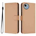 For Sharp Aquos Wish4/SH-52E Skin Feel Solid Color Leather Phone Case with Lanyard(Nude) - 2