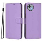 For Sharp Aquos Wish4/SH-52E Skin Feel Solid Color Leather Phone Case with Lanyard(Lavender Purple) - 2