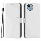 For Sharp Aquos Wish4/SH-52E Skin Feel Solid Color Leather Phone Case with Lanyard(White) - 2