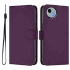 For Sharp Aquos Wish4/SH-52E Skin Feel Solid Color Leather Phone Case with Lanyard(Violet) - 2