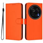 For Sharp Aquos R9 Pro SH-54E Skin Feel Solid Color Leather Phone Case with Lanyard(Orange) - 2