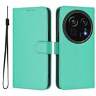 For Sharp Aquos R9 Pro SH-54E Skin Feel Solid Color Leather Phone Case with Lanyard(Green) - 2