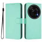 For Sharp Aquos R9 Pro SH-54E Skin Feel Solid Color Leather Phone Case with Lanyard(Mint Green) - 2