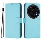 For Sharp Aquos R9 Pro SH-54E Skin Feel Solid Color Leather Phone Case with Lanyard(Sky Blue) - 2