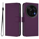 For Sharp Aquos R9 Pro SH-54E Skin Feel Solid Color Leather Phone Case with Lanyard(Violet) - 2