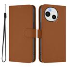 For Sharp Aquos Sense9 Plus Skin Feel Solid Color Leather Phone Case with Lanyard(Brown) - 2