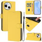 For Sharp Aquos Sense9 Plus Skin Feel Solid Color Leather Phone Case with Lanyard(Lemon Yellow) - 1
