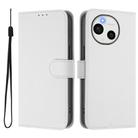 For Sharp Aquos Sense9 Plus Skin Feel Solid Color Leather Phone Case with Lanyard(White) - 2