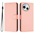 For Sharp Aquos Sense9 Skin Feel Solid Color Leather Phone Case with Lanyard(Pink) - 2