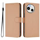 For Sharp Aquos Sense9 Skin Feel Solid Color Leather Phone Case with Lanyard(Nude) - 2
