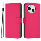 For Sharp Aquos Sense9 Skin Feel Solid Color Leather Phone Case with Lanyard(Rose Red) - 2