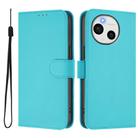 For Sharp Aquos Sense9 Skin Feel Solid Color Leather Phone Case with Lanyard(Lake Blue) - 2