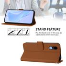 For Sharp Basio Active3 Skin Feel Solid Color Leather Phone Case with Lanyard(Brown) - 3