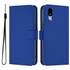 For Sharp Basio Active3 Skin Feel Solid Color Leather Phone Case with Lanyard(Dark Blue) - 2