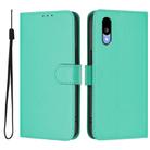 For Sharp Basio Active3 Skin Feel Solid Color Leather Phone Case with Lanyard(Green) - 2