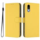For Sharp Basio Active3 Skin Feel Solid Color Leather Phone Case with Lanyard(Lemon Yellow) - 2