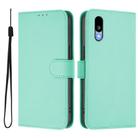 For Sharp Basio Active3 Skin Feel Solid Color Leather Phone Case with Lanyard(Mint Green) - 2