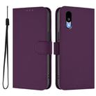 For Sharp Basio Active3 Skin Feel Solid Color Leather Phone Case with Lanyard(Violet) - 2