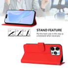For iPhone 16 Pro Max Skin Feel Solid Color Leather Phone Case with Lanyard(Red) - 3