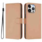 For iPhone 16 Pro Max Skin Feel Solid Color Leather Phone Case with Lanyard(Nude) - 2