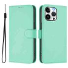 For iPhone 16 Pro Max Skin Feel Solid Color Leather Phone Case with Lanyard(Mint Green) - 2