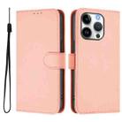 For iPhone 16 Pro Skin Feel Solid Color Leather Phone Case with Lanyard(Pink) - 2