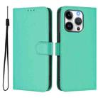 For iPhone 16 Pro Skin Feel Solid Color Leather Phone Case with Lanyard(Green) - 2