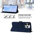For iPhone 16 Pro Skin Feel Solid Color Leather Phone Case with Lanyard(Navy Blue) - 3