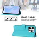 For iPhone 16 Pro Skin Feel Solid Color Leather Phone Case with Lanyard(Lake Blue) - 3