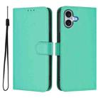 For iPhone 16 Plus Skin Feel Solid Color Leather Phone Case with Lanyard(Green) - 2