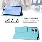 For iPhone 16 Plus Skin Feel Solid Color Leather Phone Case with Lanyard(Sky Blue) - 3